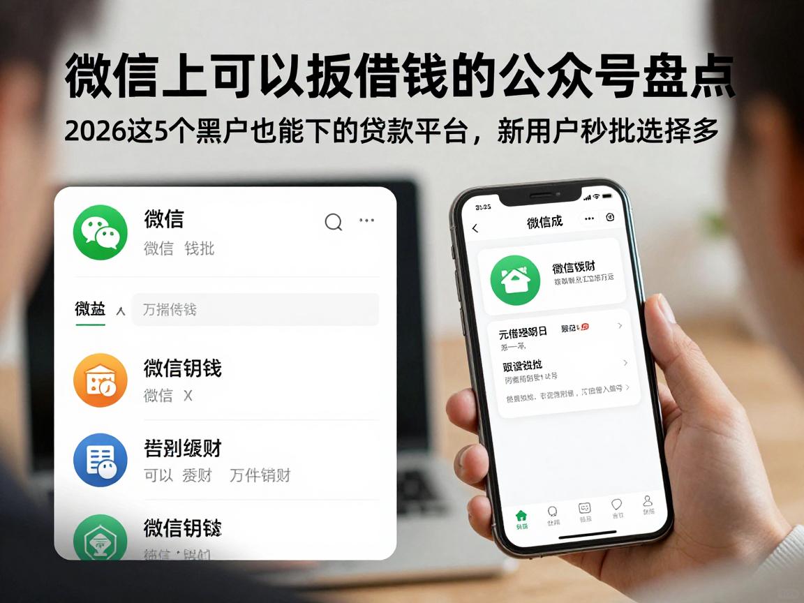 微信上可以直接借钱的公众号盘点！2026这5个黑户也能下的贷款平台，新用户秒批选择多