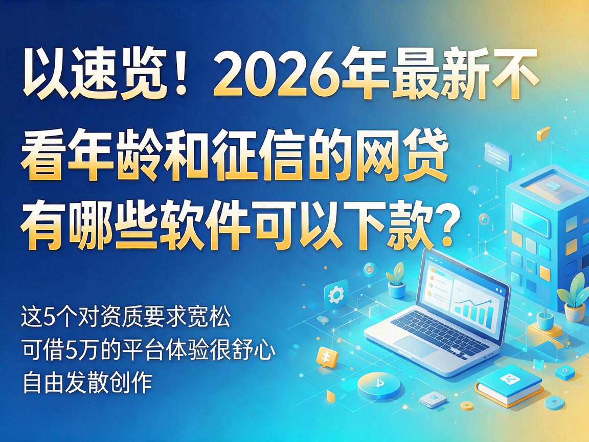 速览！2026年最新不看年龄和征信的网贷有哪些软件可以下款？这5个对资质要求宽松、可借5万的平台体验很舒心