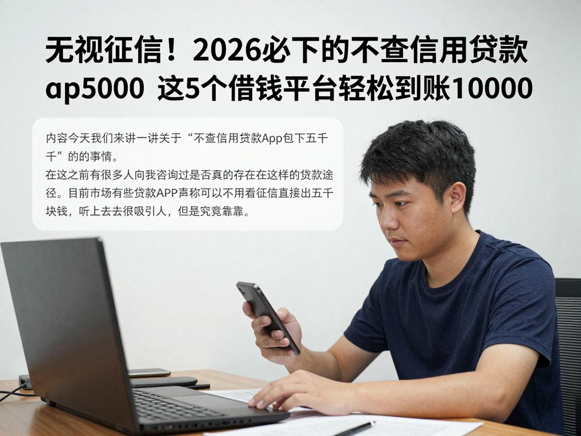 无视征信！2026必下的不查信用贷款app包下5000，这5个借钱平台轻松到账10000