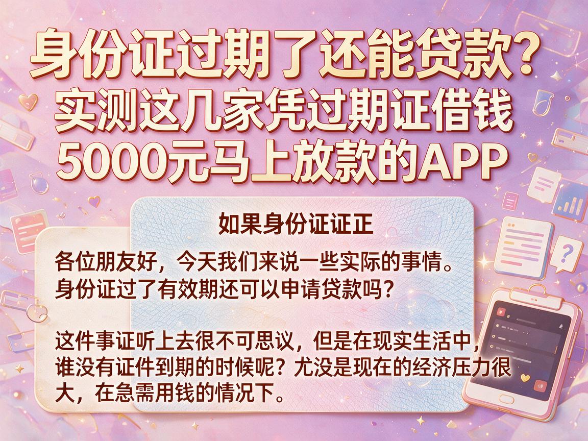 身份证过期了还能贷款？实测这几家凭过期证借钱5000元马上放款的APP