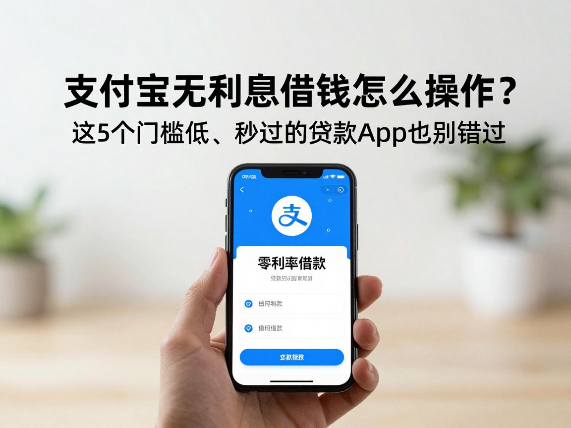 支付宝无利息借钱怎么操作？这5个门槛低、秒过的贷款App也别错过