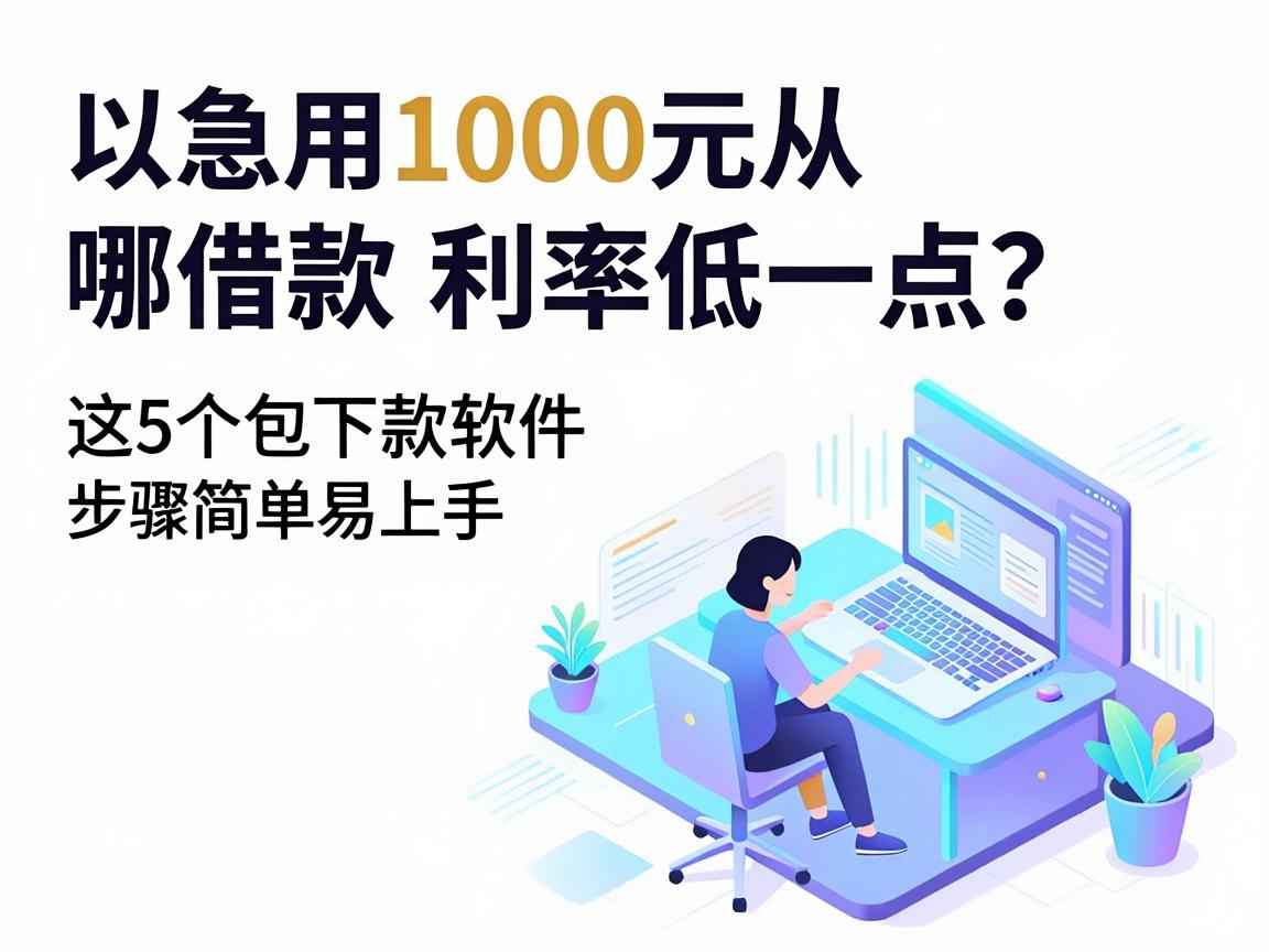 急用1000元从哪借款利率低一点？这5个包下款软件步骤简单易上手