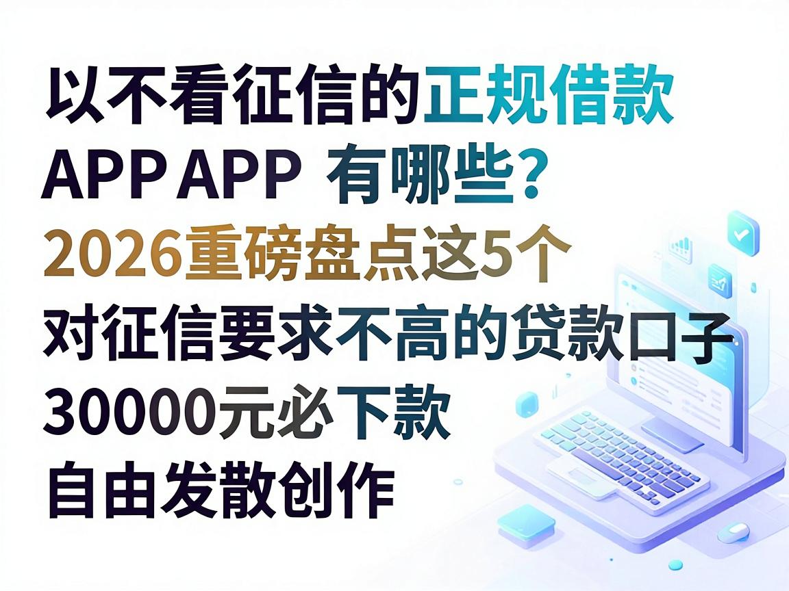 不看征信的正规借款APP有哪些？2026重磅盘点这5个对征信要求不高的贷款口子，30000元必下款