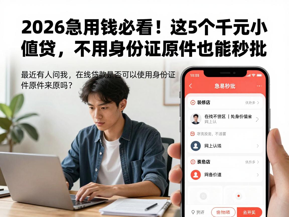 2026急用钱必看！这5个千元小额贷，不用身份证原件也能秒批