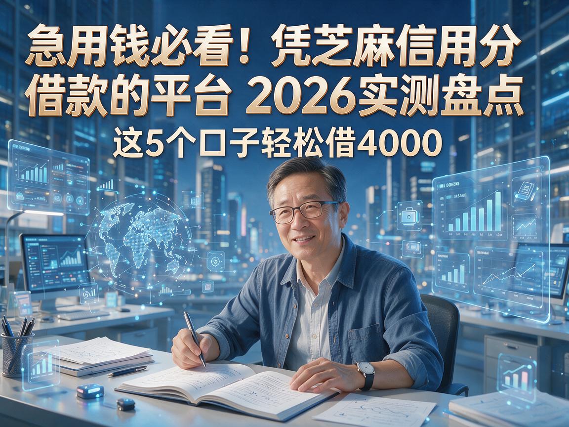 急用钱必看！凭芝麻信用分借款的平台2026实测盘点，这5个口子轻松借4000