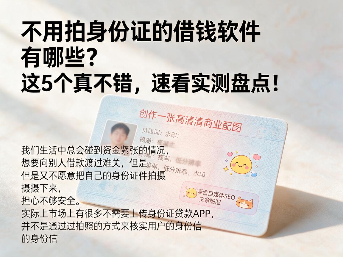 不用拍身份证的借钱软件有哪些？这5个真不错，速看实测盘点！