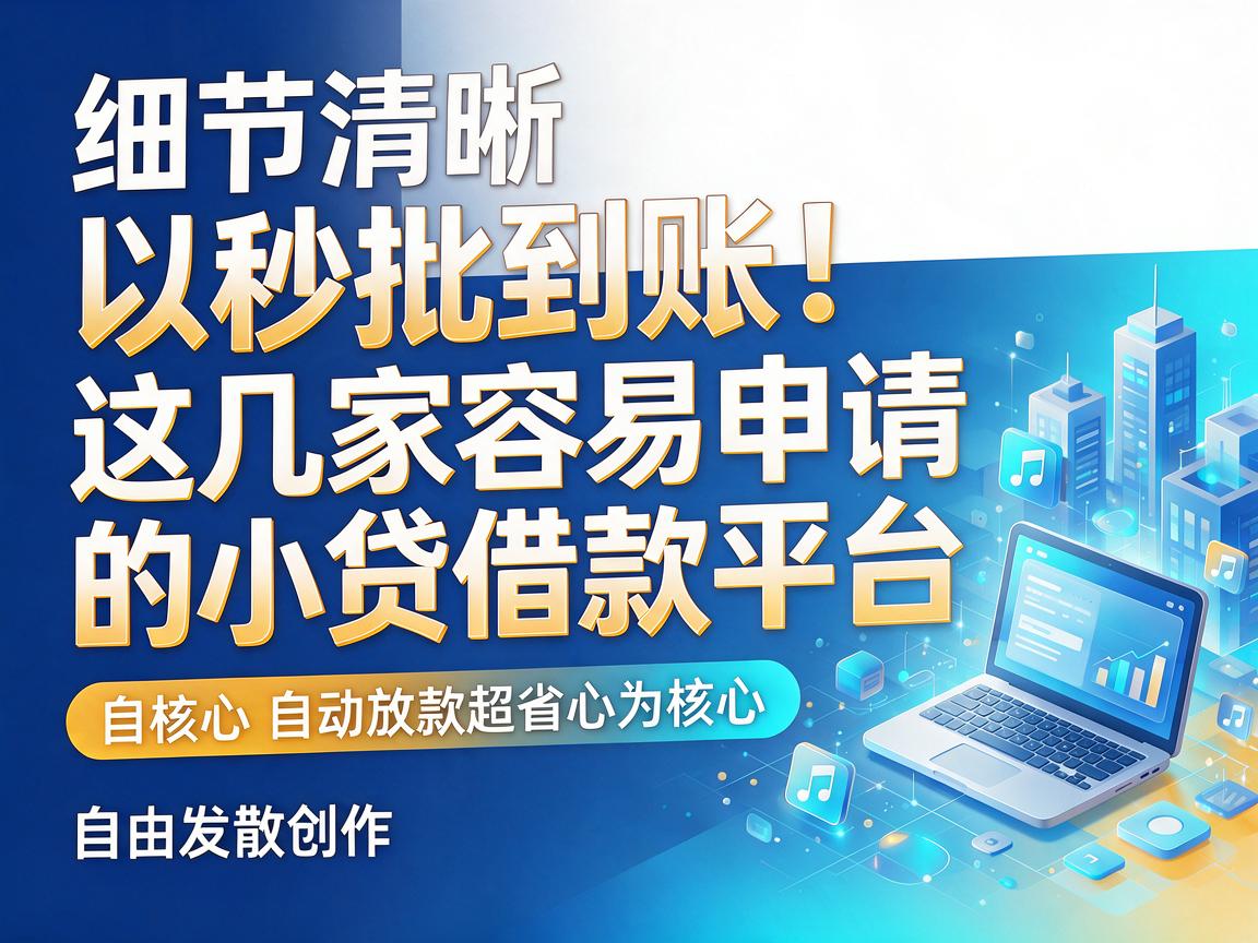 秒批到账！这几家容易申请的小贷借款平台，自动放款超省心