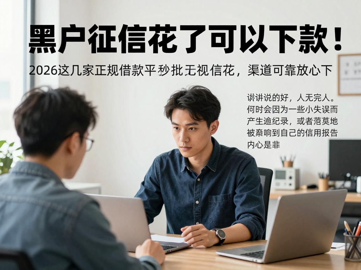 黑户征信花了可以下款！2026这几家正规借款平台秒批无视征信花，渠道可靠放心下