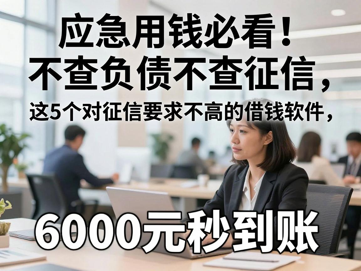 应急用钱必看！不查负债不查征信，这5个对征信要求不高的借钱软件6000元秒到账