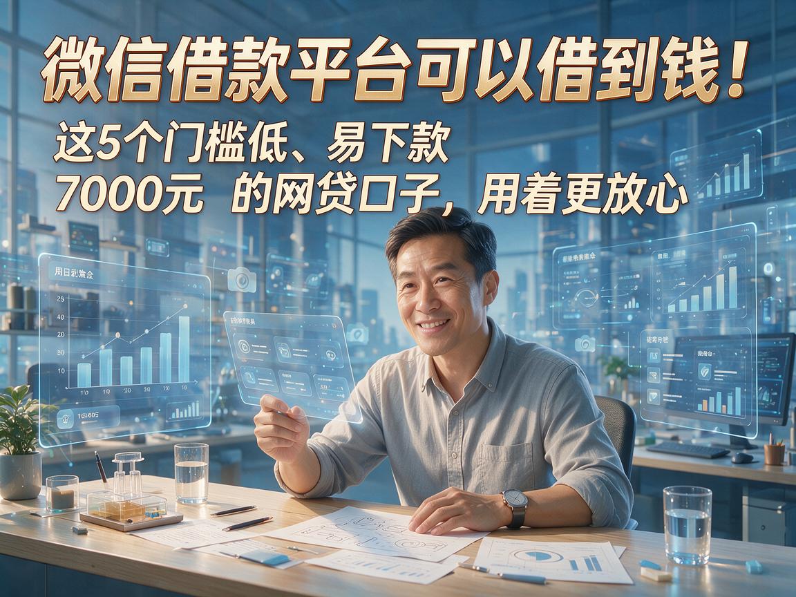 微信借款平台可以借到钱！这5个门槛低、易下款7000元的网贷口子，用着更放心