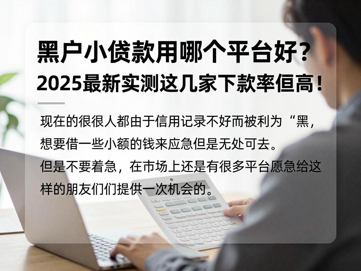 黑户小额贷款用哪个平台好?2025最新实测这几家下款率超高!