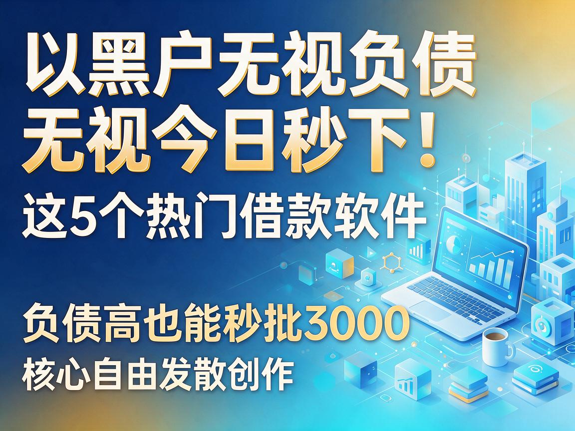 黑户无视负债无视今日秒下！这5个热门借款软件，负债高也能秒批3000