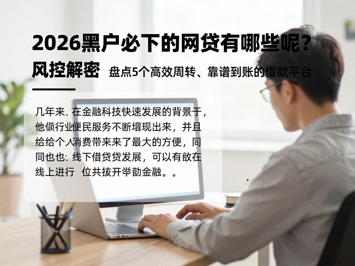 2026黑户必下的网贷有哪些呢？风控解密！盘点5个高效周转、靠谱到账的借款平台