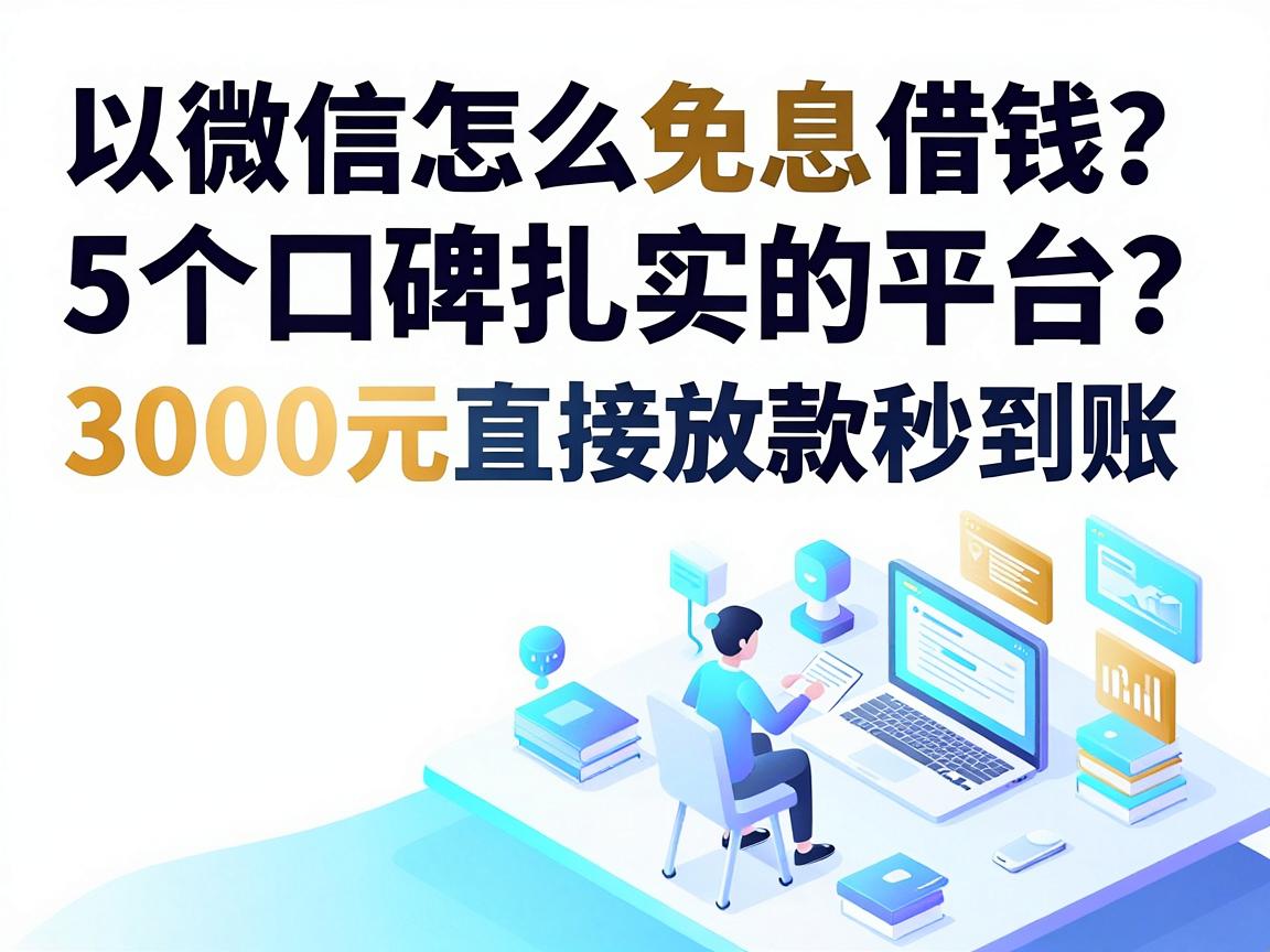 微信怎么免息借钱？这5个口碑扎实的平台，3000元直接放款秒到账