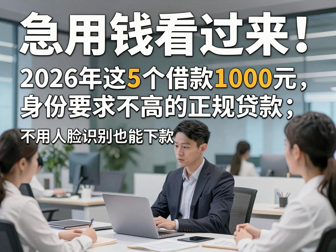 急用钱看过来！2026年这5个借款1000元、身份要求不高的正规贷款，不用人脸识别也能下款