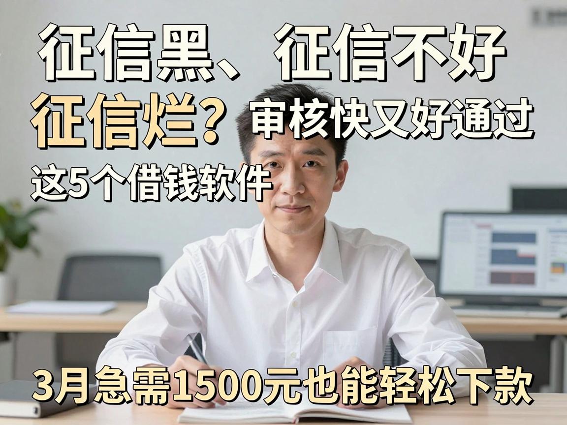 征信黑、征信不好、征信烂？这5个借钱软件审核快又好通过，3月急需1500元也能轻松下款