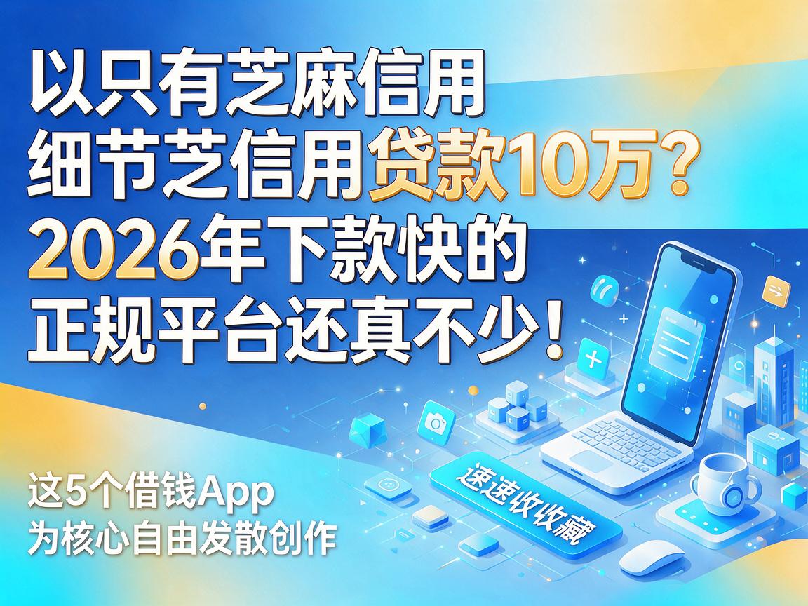 只有芝麻信用贷款10万？2026年下款快的正规平台还真不少！这5个借钱App速速收藏
