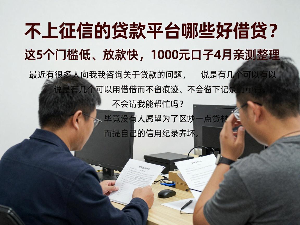 不上征信的贷款平台哪些好借钱？这5个门槛低、放款快，1000元口子4月亲测整理