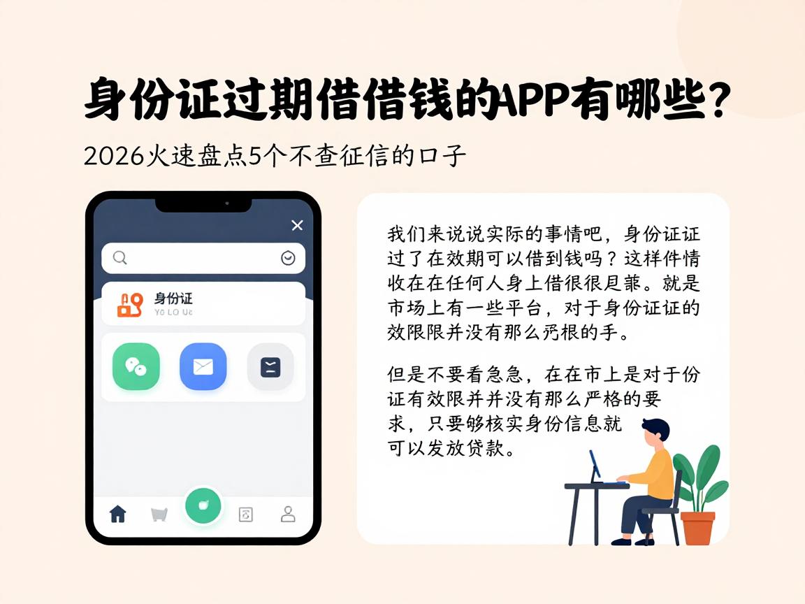 身份证过期也能借钱的APP有哪些？2026火速盘点5个不查征信的口子