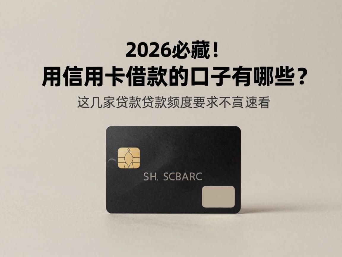 2026必藏！用信用卡借款的口子有哪些？这几家信用卡贷款额度要求不高，速看
