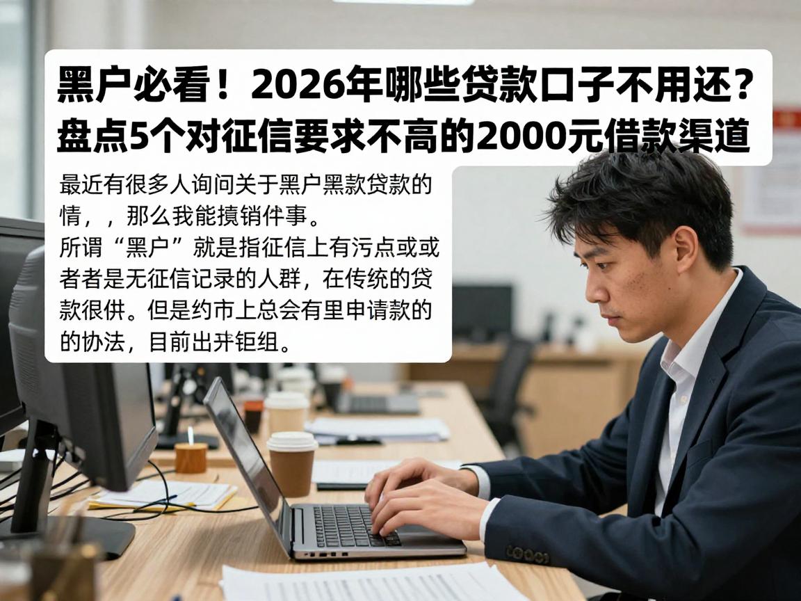 黑户必看！2026年哪些贷款口子不用还？盘点5个对征信要求不高的2000元借款渠道