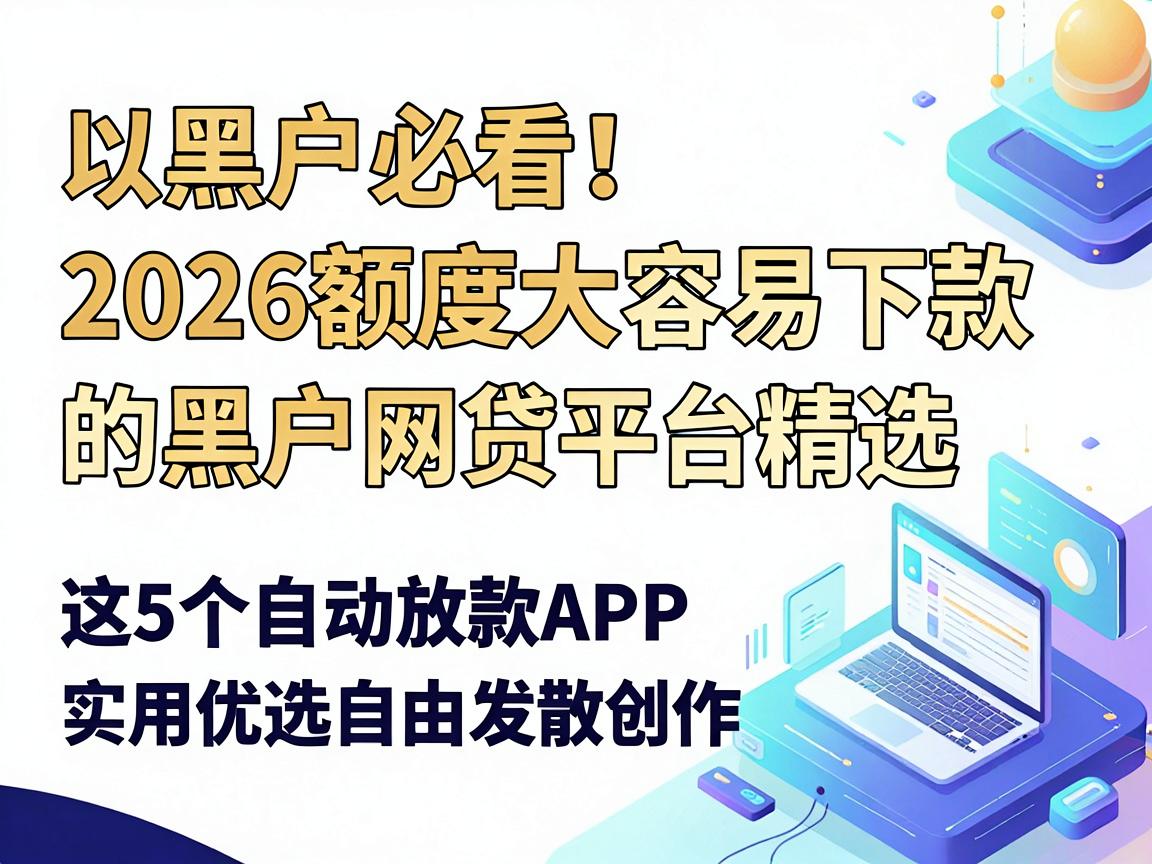 黑户必看！2026额度大容易下款的黑户网贷平台精选，这5个自动放款APP实用优选