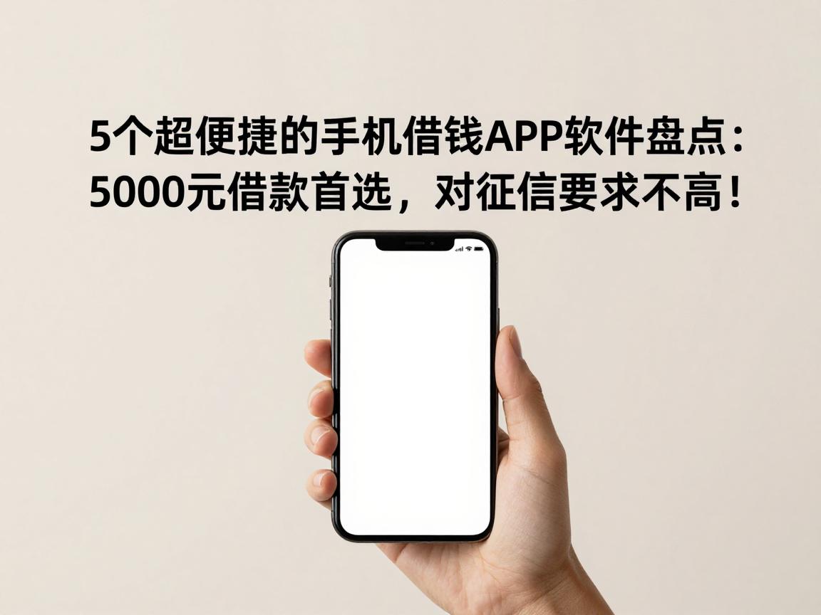 5个超便捷的手机借钱APP软件盘点：5000元借款首选，对征信要求不高！
