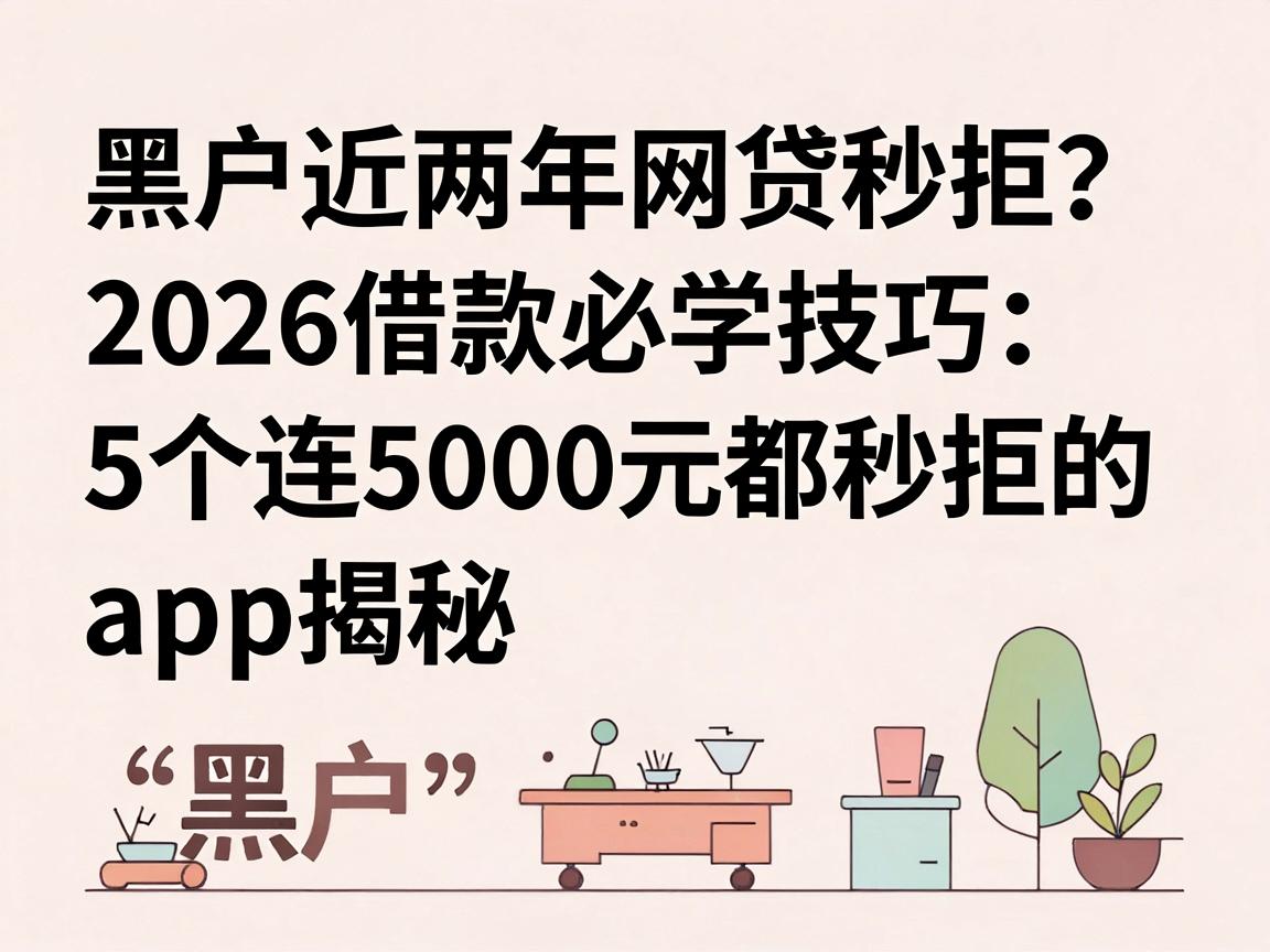 黑户近两年网贷秒拒？2026借款必学技巧：5个连5000元都秒拒的App揭秘