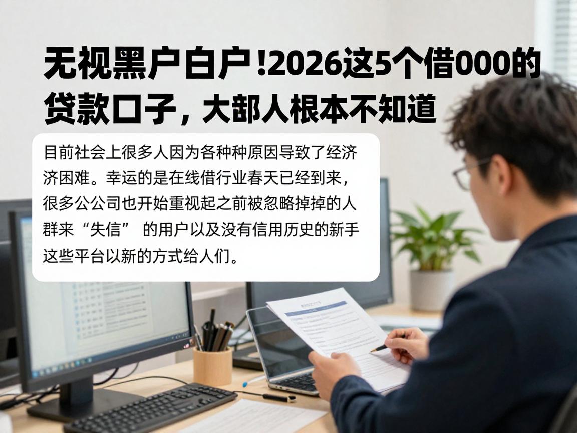 无视黑户白户！2026这5个借款6000的贷款口子，大部分人根本不知道