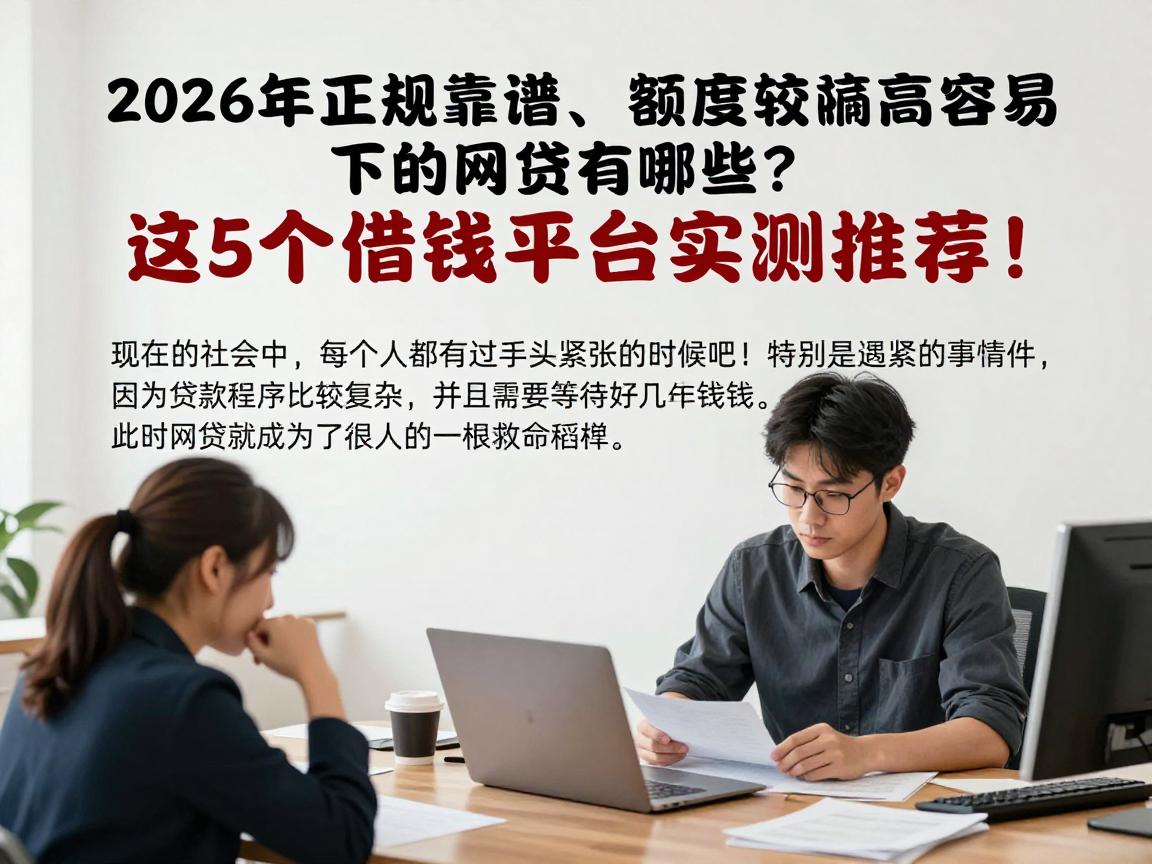 2026年正规靠谱、额度比较高容易下的网贷有哪些？这5个借钱平台实测推荐！