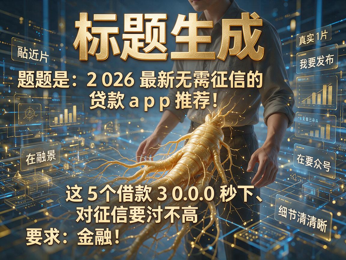 2026最新无需征信的贷款app推荐！这5个借款3000秒下、对征信要求不高