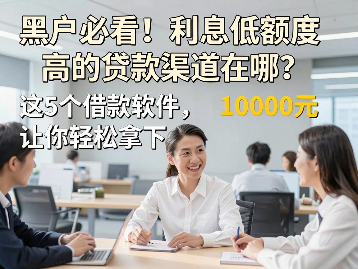 黑户必看！利息低额度高的贷款渠道在哪？这5个借款软件让你轻松拿下10000元