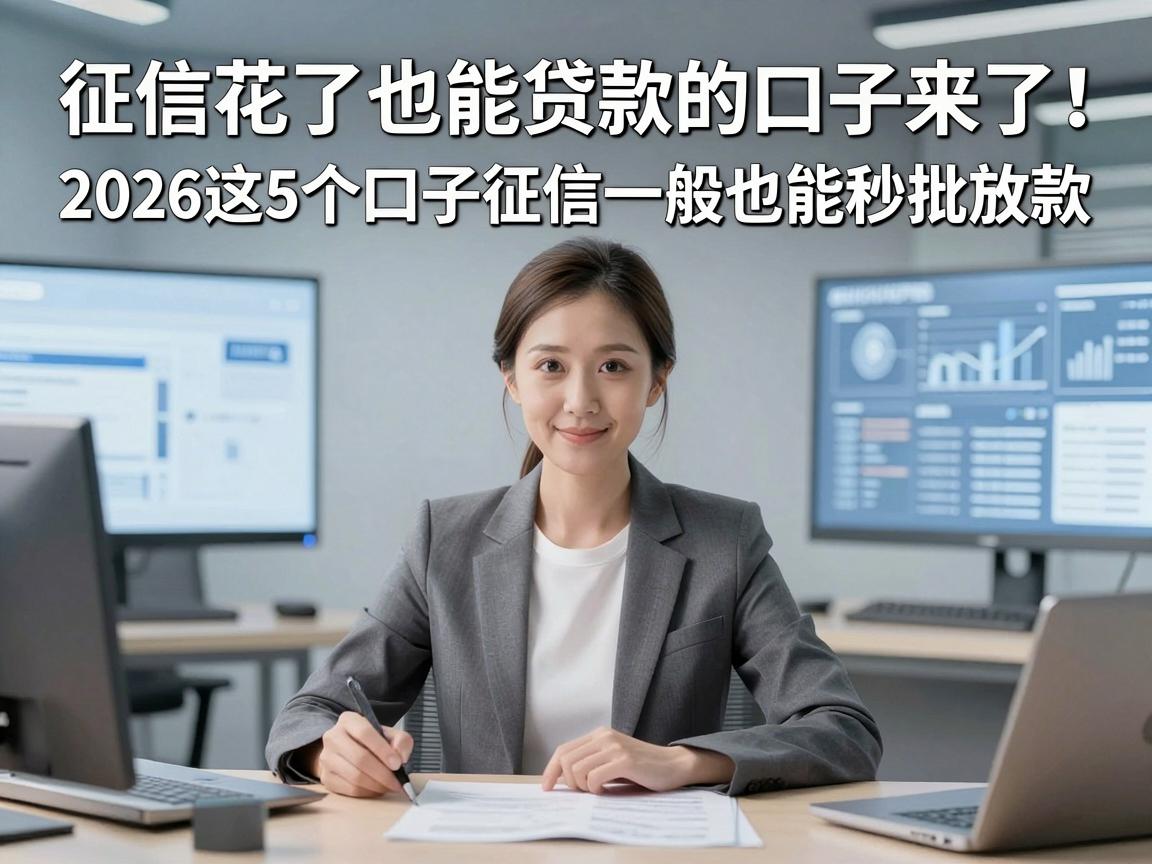 征信花了也能贷款的口子来了！2026这5个口子征信一般也能秒批放款，申请超省事