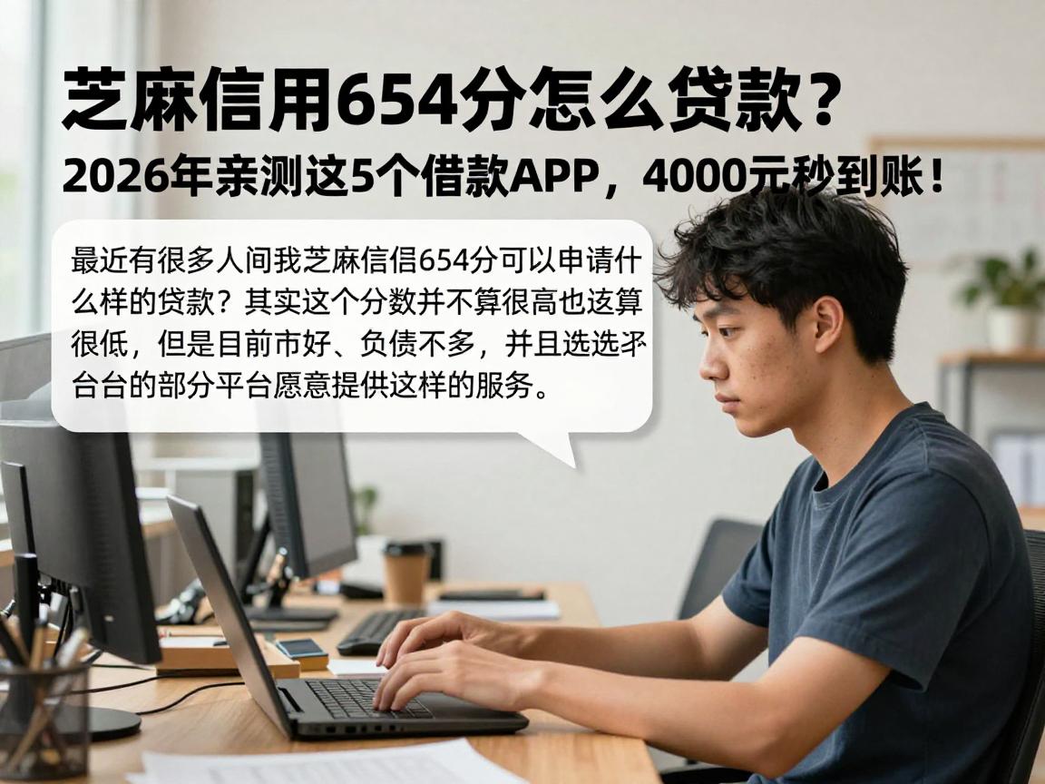 芝麻信用654分怎么贷款？2026年亲测这5个借款APP，4000元秒到账！