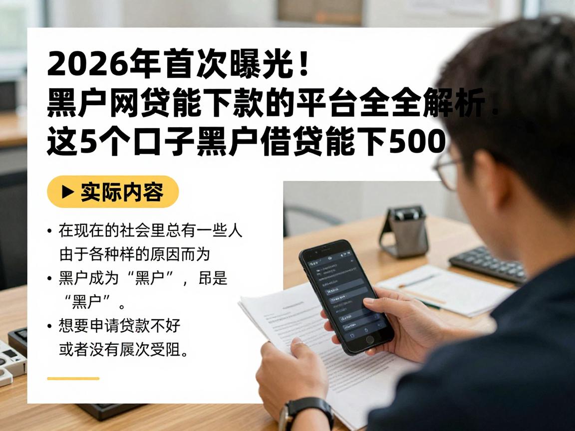 2026年首次曝光！黑户网贷能下款的平台流程全解析，这5个口子黑户借款也能下500