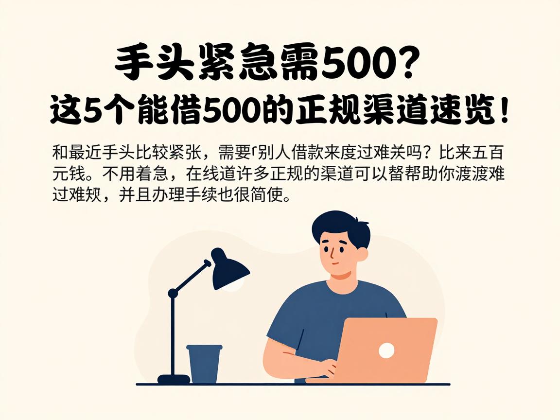 手头紧急需500？这5个能借500的正规渠道速览！