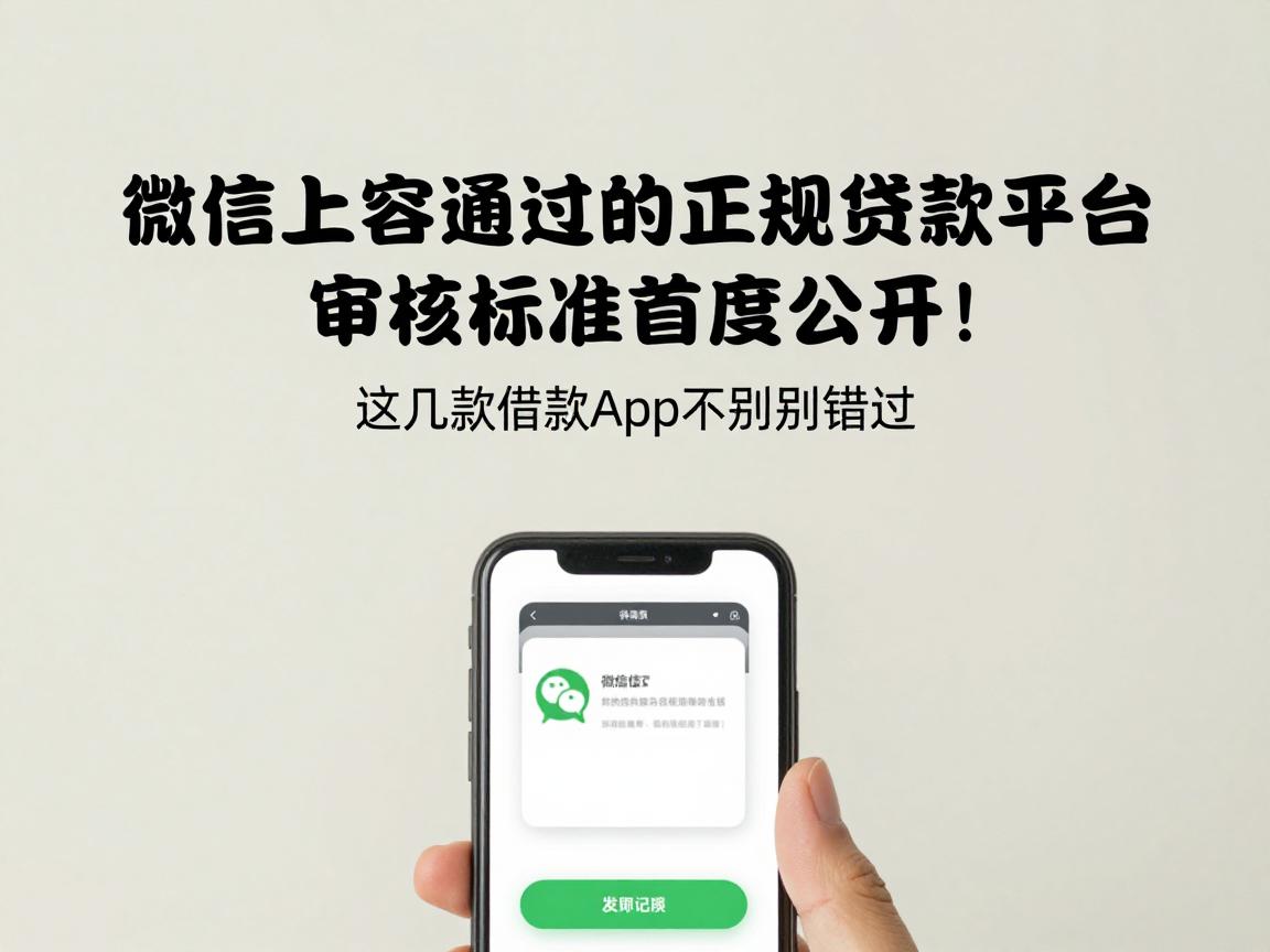 微信上容易通过的正规贷款平台审核标准首度公开！这几款借款App千万别错过
