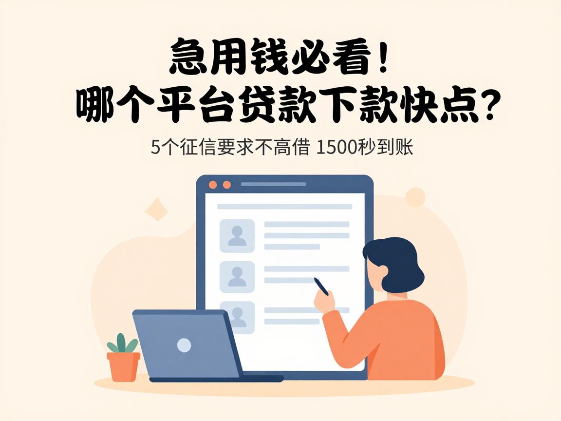 急用钱必看！哪个平台贷款下款快点？这5个征信要求不高的网贷口子，借1500秒到账