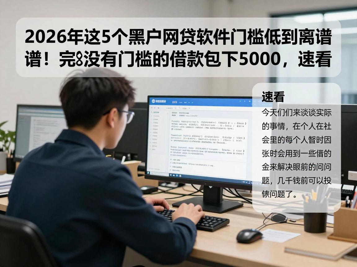 2026年这5个黑户网贷软件门槛低到离谱！完全没有门槛的借款包下5000，速看
