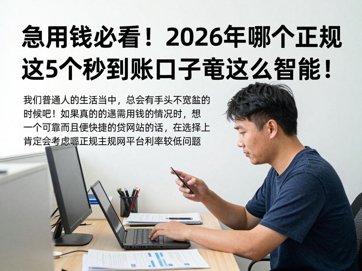 急用钱必看！2026年哪个正规平台借款利息低？这5个秒到账口子竟能这么智能！