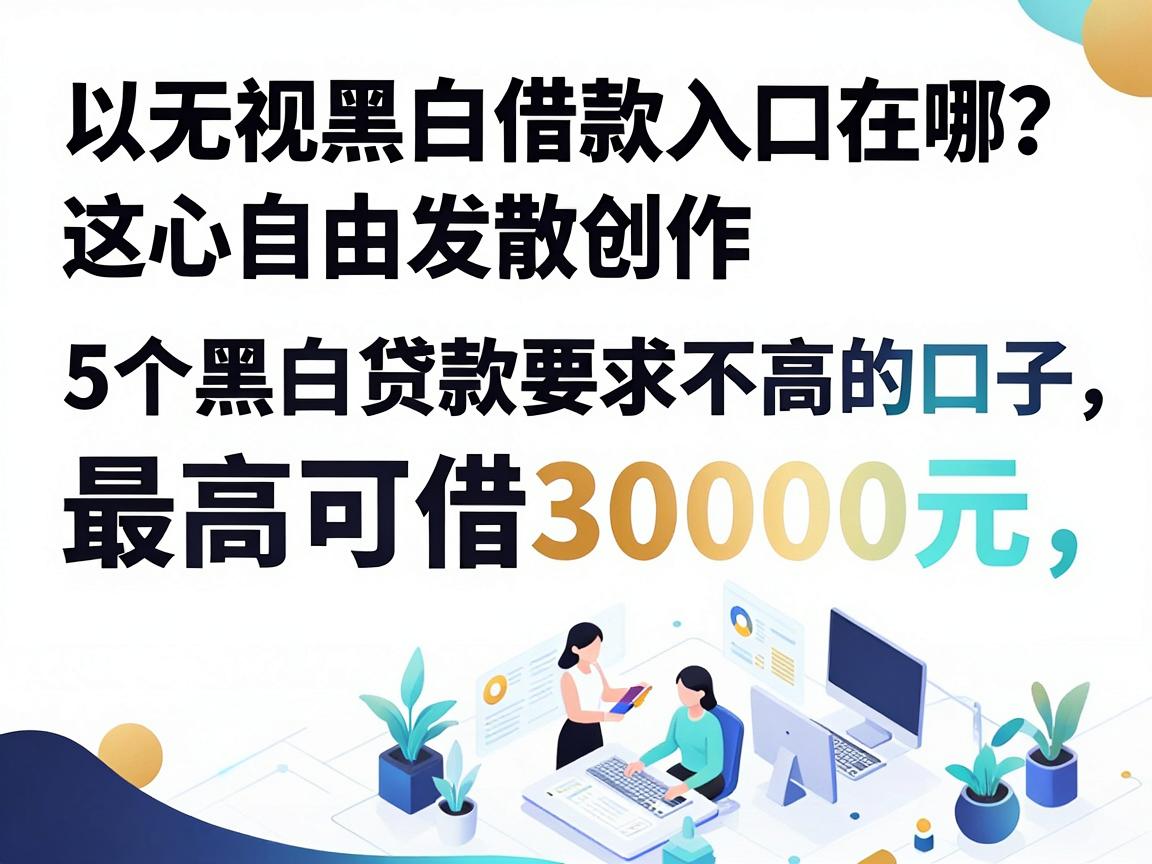 无视黑白APP借款入口在哪？这5个黑白贷款要求不高的口子，最高可借30000元