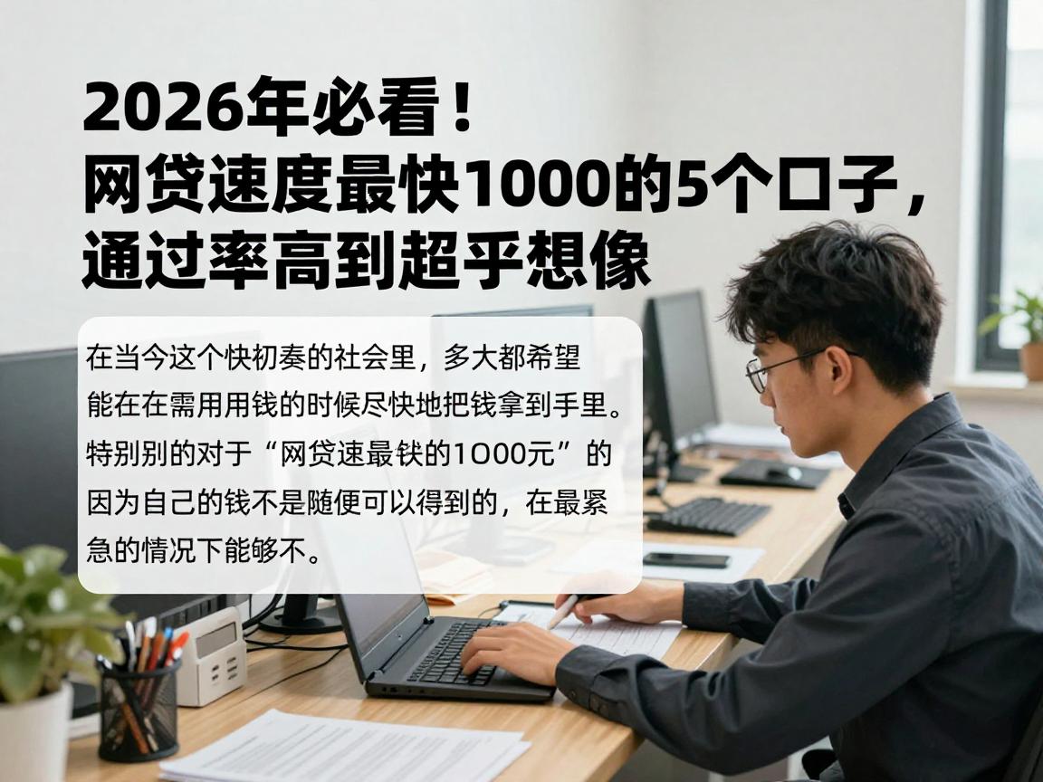 2026年必看！网贷速度最快1000的5个口子，通过率高到超乎想象