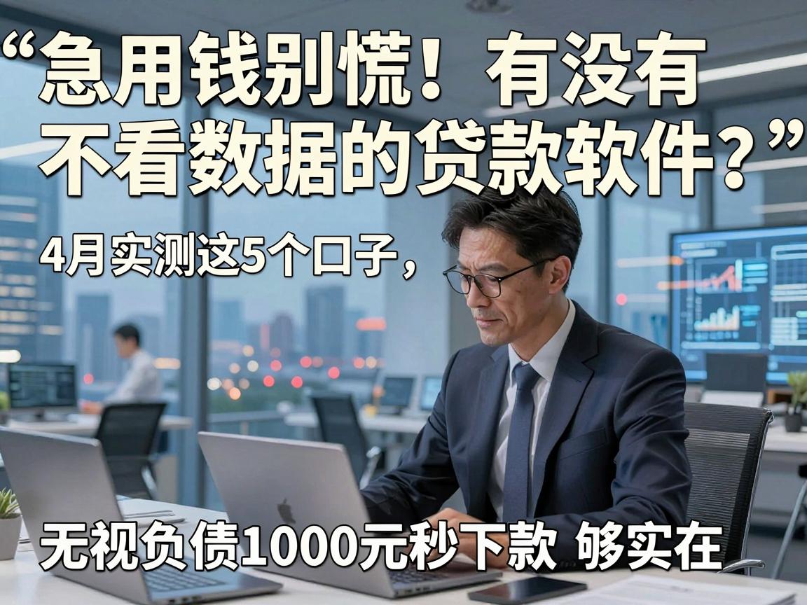 急用钱别慌！有没有不看数据的贷款软件？4月实测这5个口子，无视负债1000元秒下款够实在！