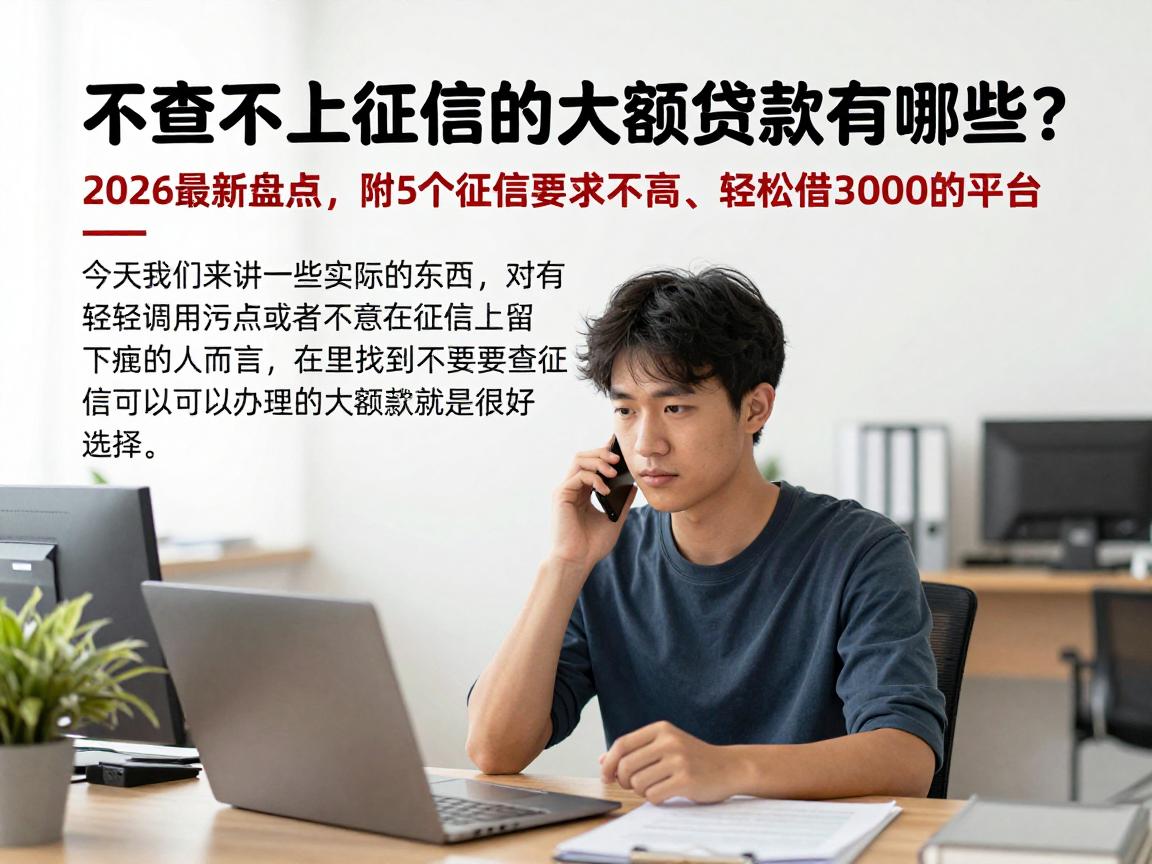 不查不上征信的大额贷款有哪些？2026最新盘点，附5个征信要求不高、轻松借3000的平台