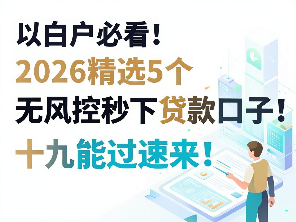 白户必看！2026精选5个无风控秒下贷款口子，十九能过速来！
