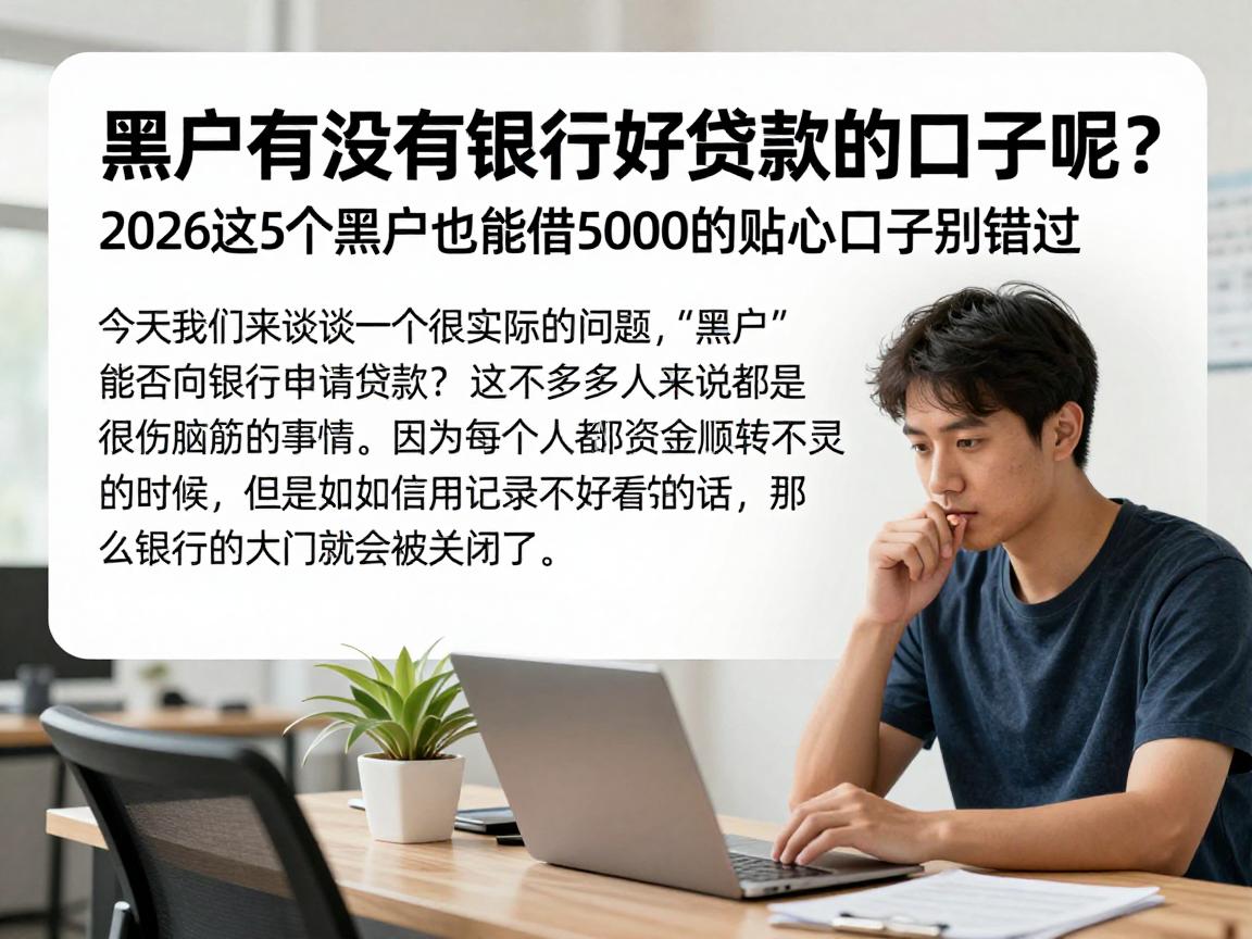 黑户有没有银行好贷款的口子呢？2026这5个黑户也能借5000的贴心口子别错过