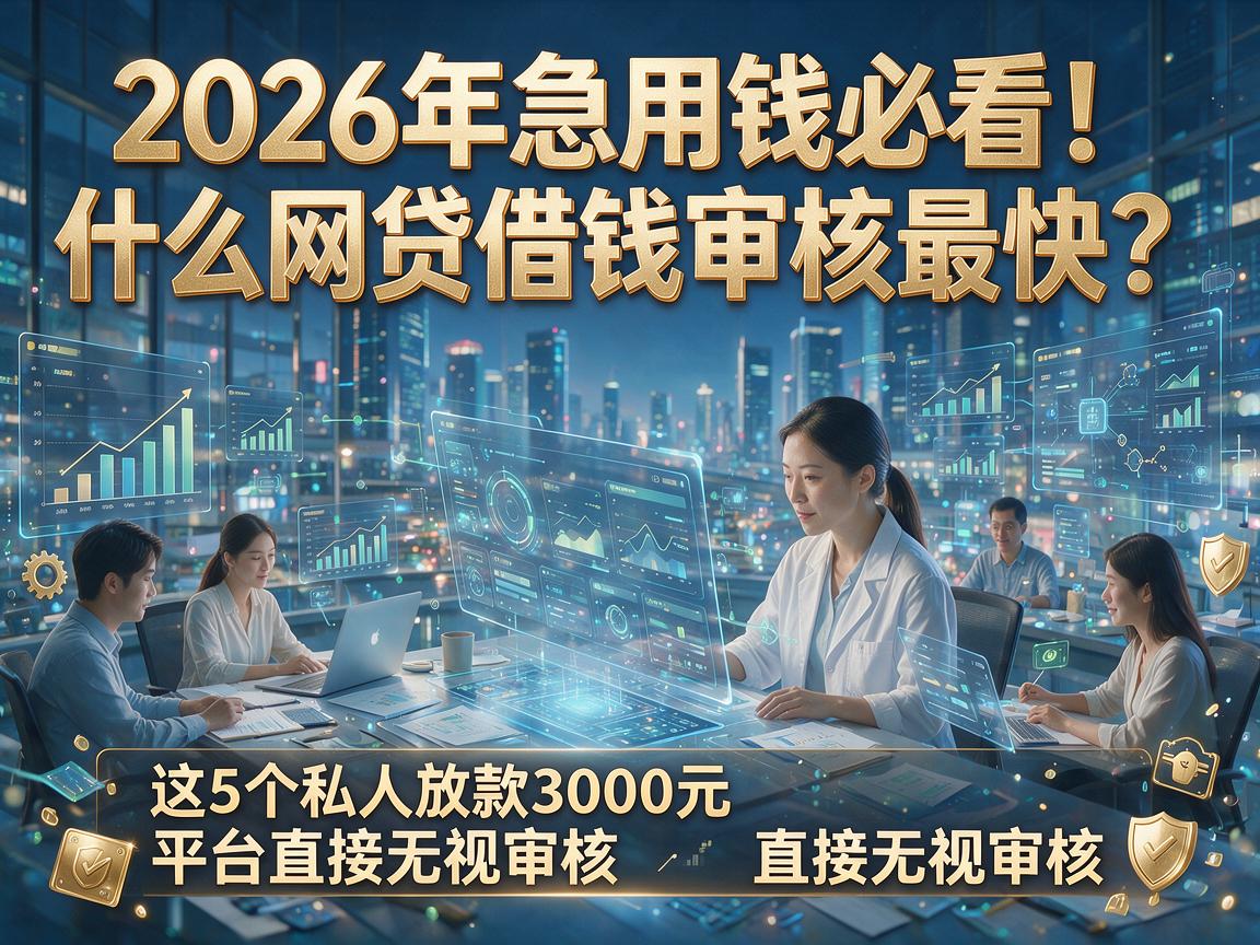 2026年急用钱必看！什么网贷借钱审核最快？这5个私人放款3000元平台直接无视审核！