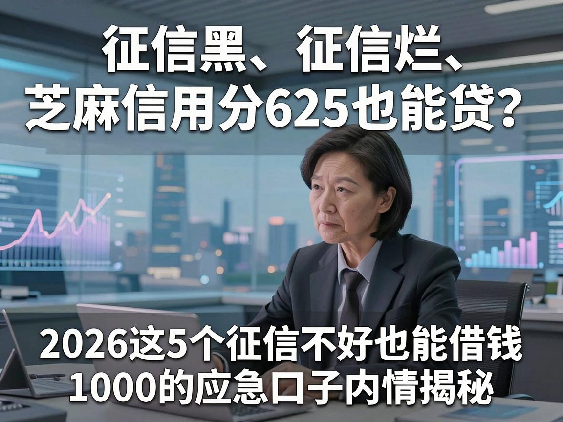 征信黑、征信烂、芝麻信用分625也能贷？2026这5个征信不好也能借钱1000的应急口子内情揭秘