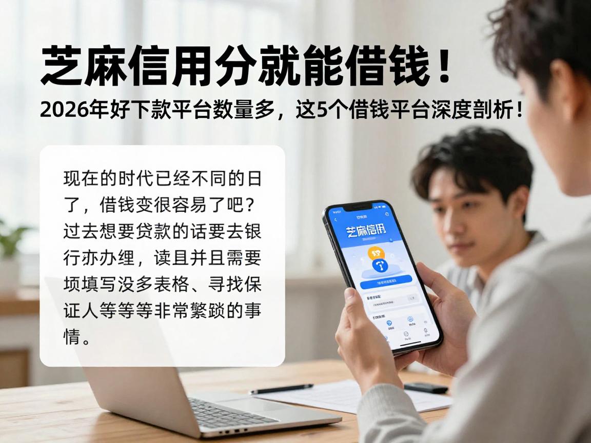 芝麻信用分就能借钱！2026年好下款平台数量多，这5个借钱平台深度剖析！