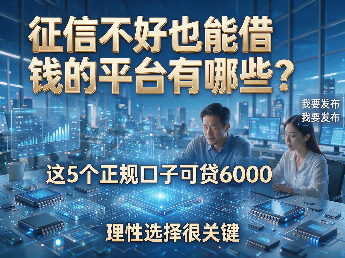 征信不好也能借钱的平台有哪些？这5个正规口子可贷6000，理性选择很关键